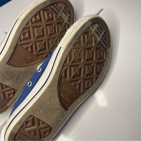 Converse All Star Low Tops Kids Size 2 Blue Shoes PRELOVED Chucks - Picture 12 of 15